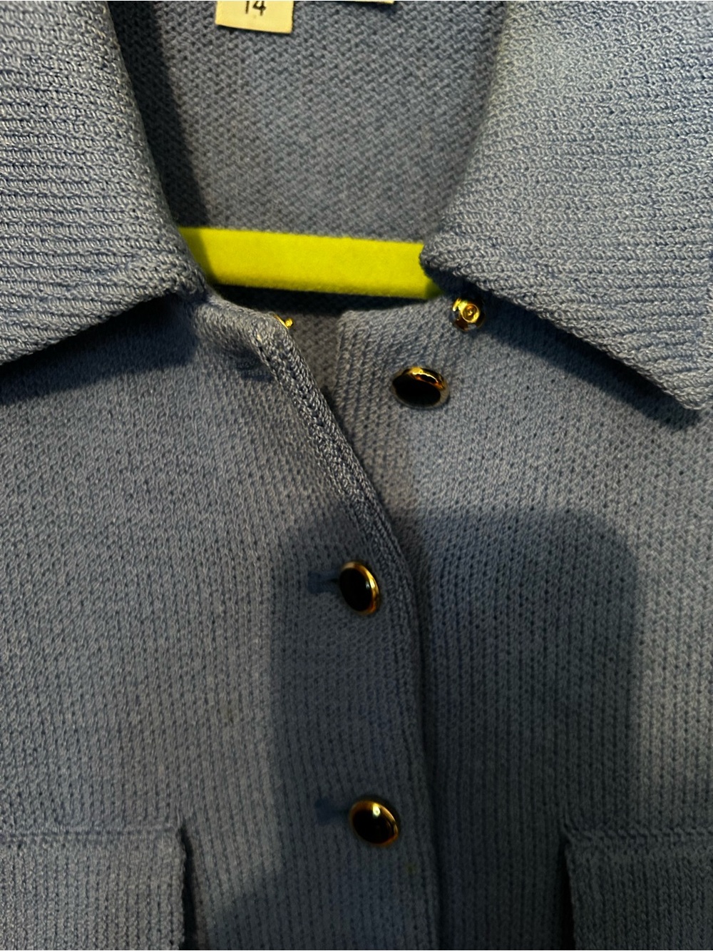 St. John Blue Button-Front Knit Jacket - Picture 8 of 11